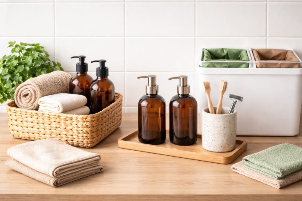 Como Organizar o Banheiro de Forma Sustentável Usando Apenas 5 Itens Essenciais