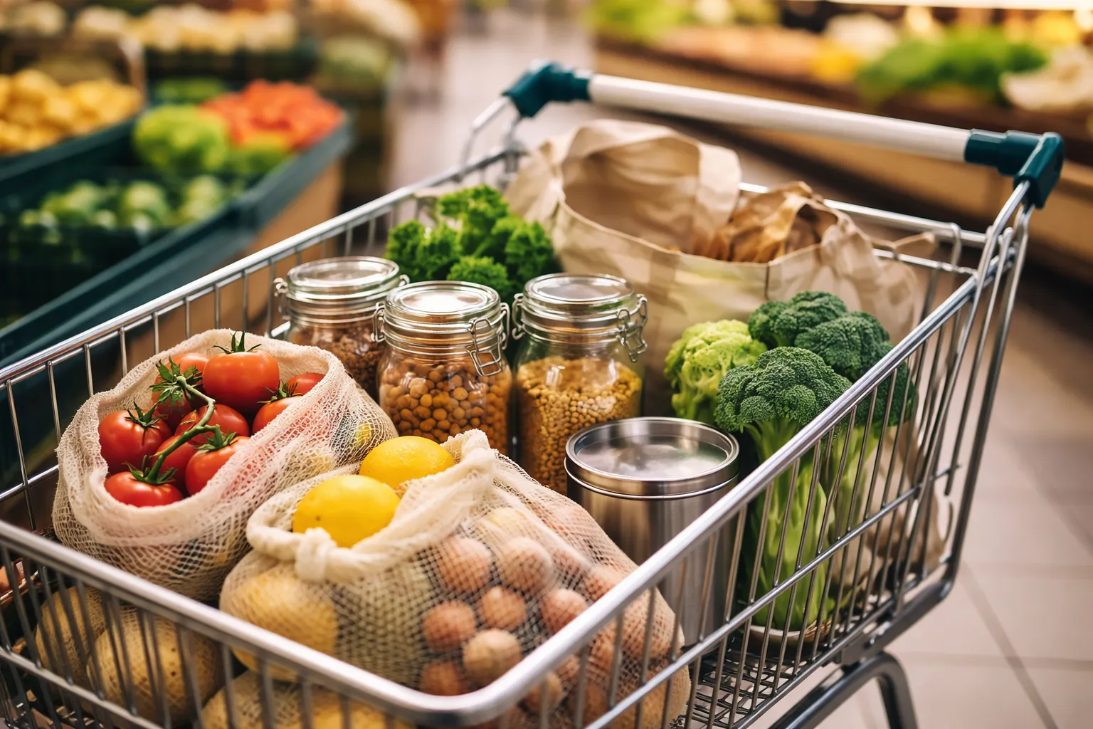 Guia de Compras Conscientes: Como Montar um Carrinho Zero-Waste no Mercado Comum